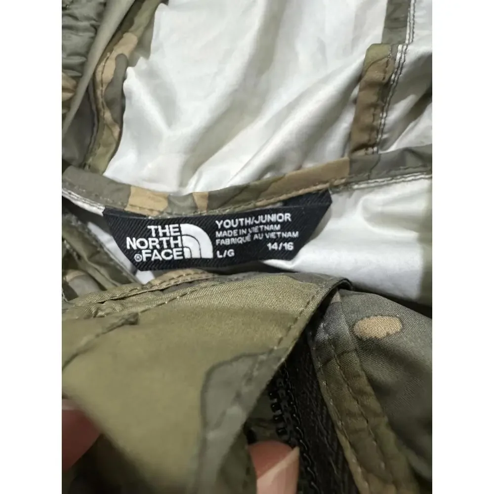 The North Face Boy’s Camo Lightweight Zip Up Windbreaker Hoodie Size Large 14/16 - Picture 7 of 9